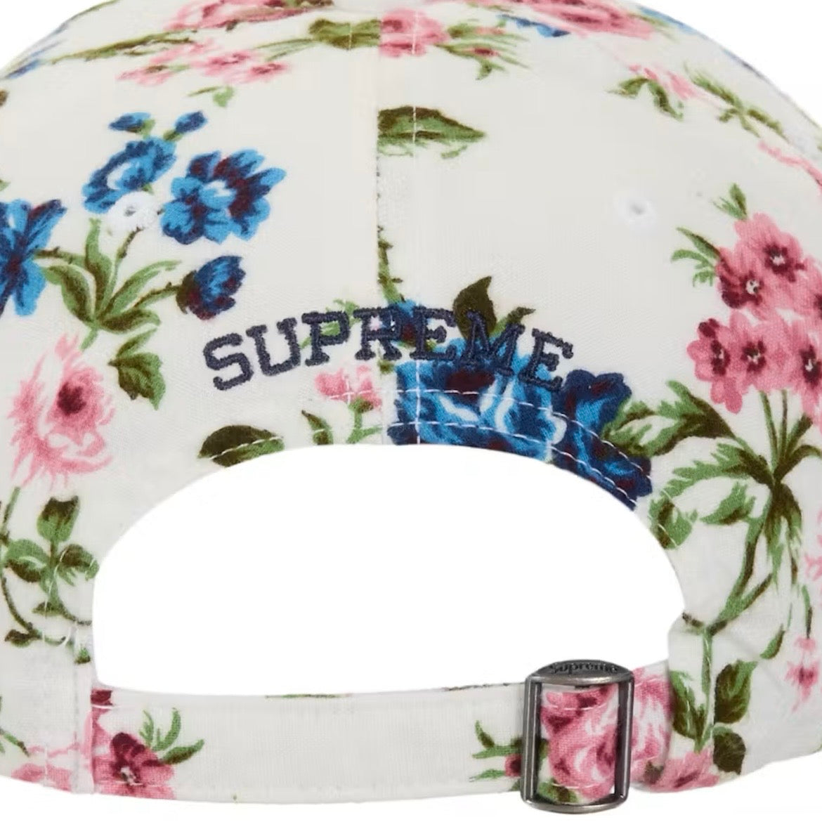 *New* Supreme Floral Flannel 6-Panel Hat - O/S - SS26 - White - Made In USA
