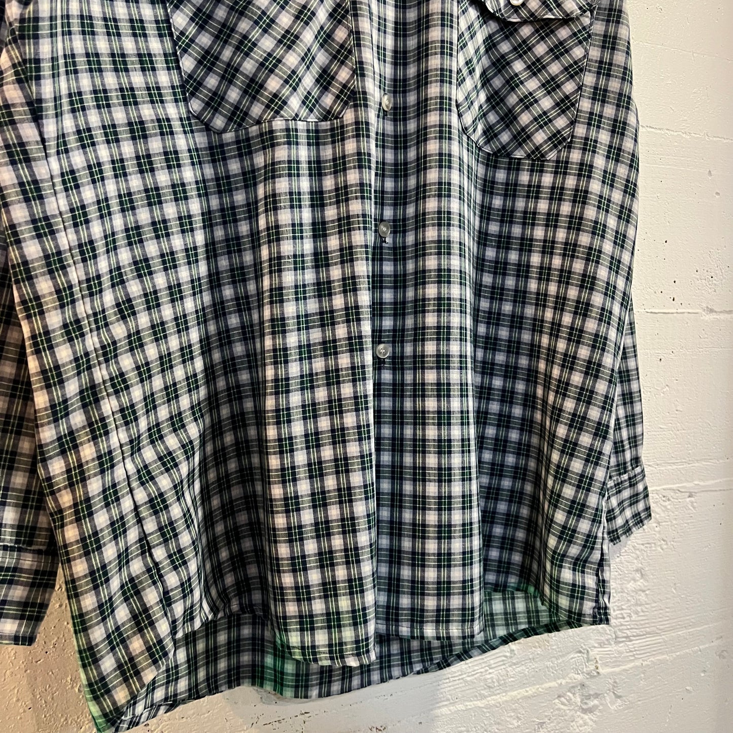 Vintage 90's Big Mac Plaid Button Up Flannel - Size Large (Reg.) - Made In USA - Blue/Green/White