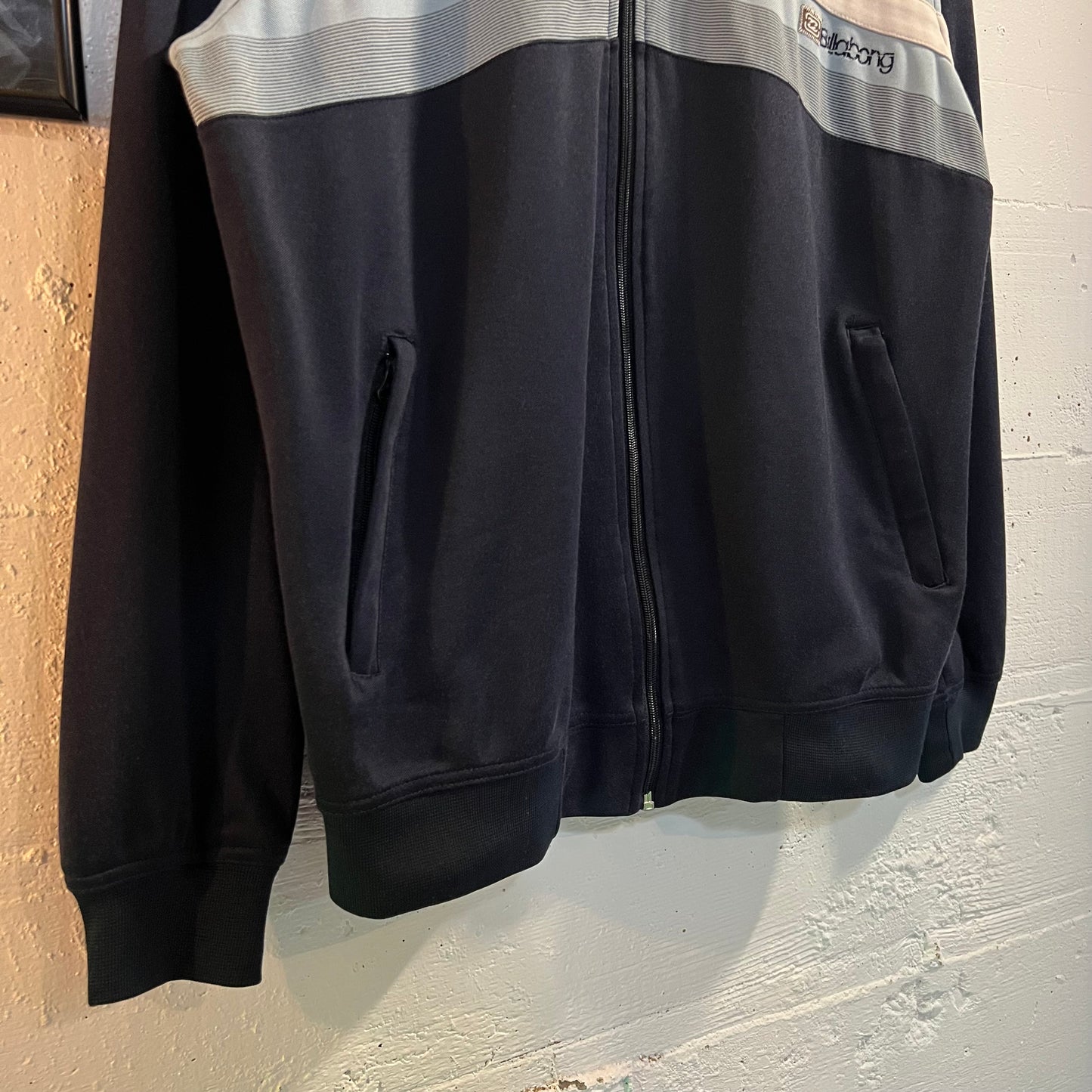 Vintage 2000's Billabong Zip-Up Track Jacket - Size Large - Baby-Blue/Navy/Navy