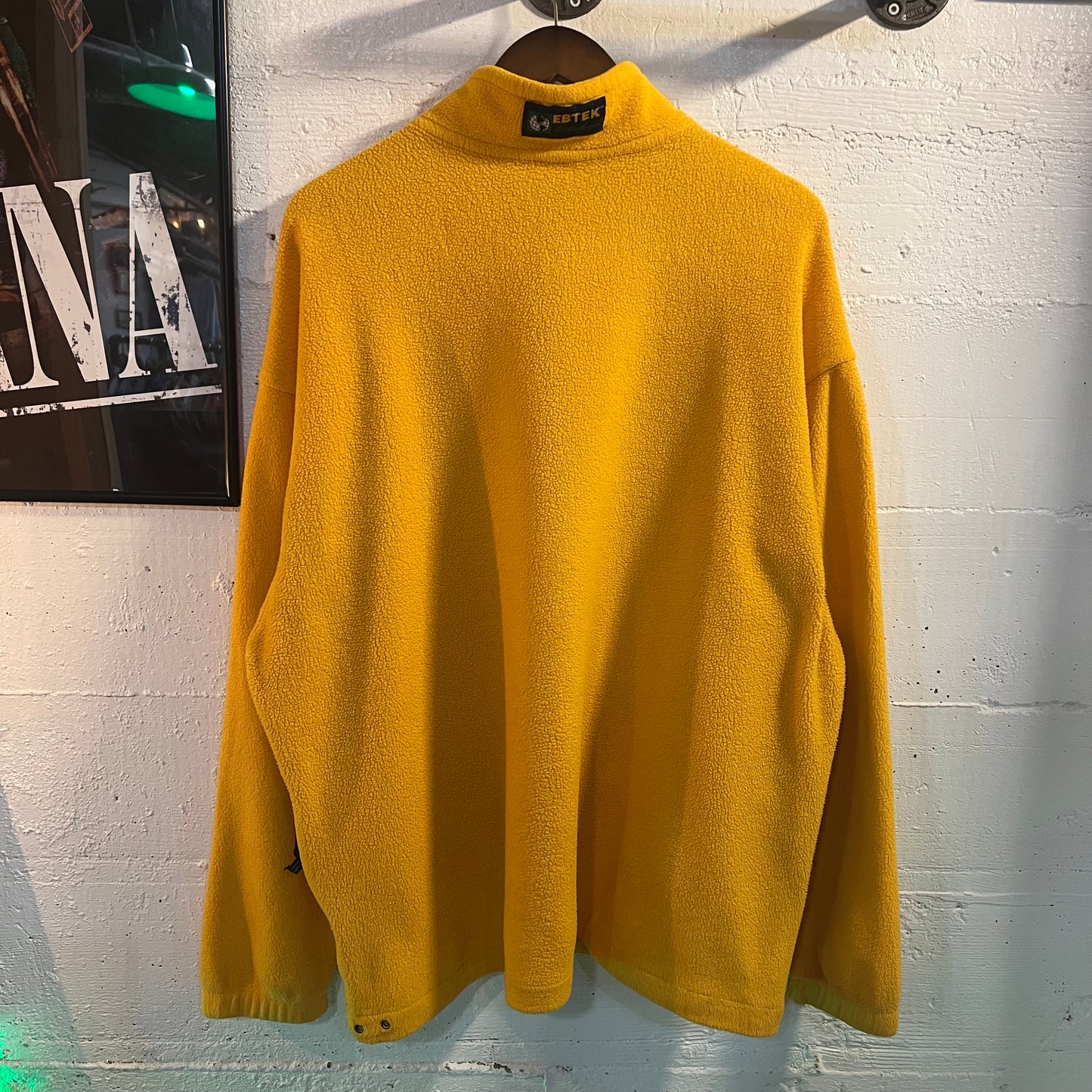 Vintage 90's Eddie Bauer EBTEK Pullover Quarter Zip Fleece Jacket - Size XL - Yellow