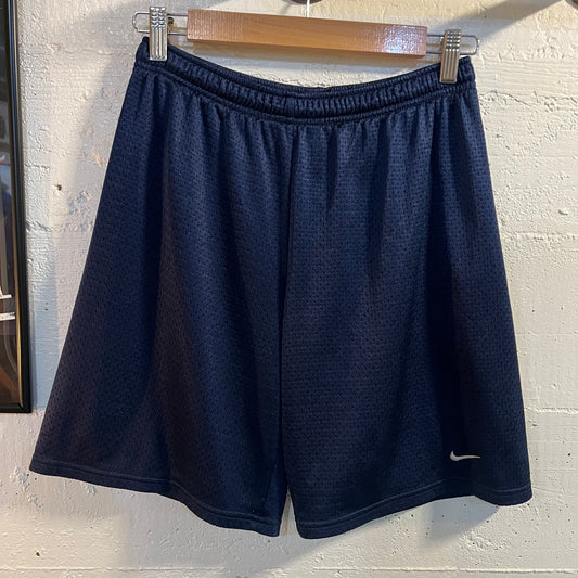 Vintage Embroidered Nike Mesh Athletic Shorts - Size Small - Navy
