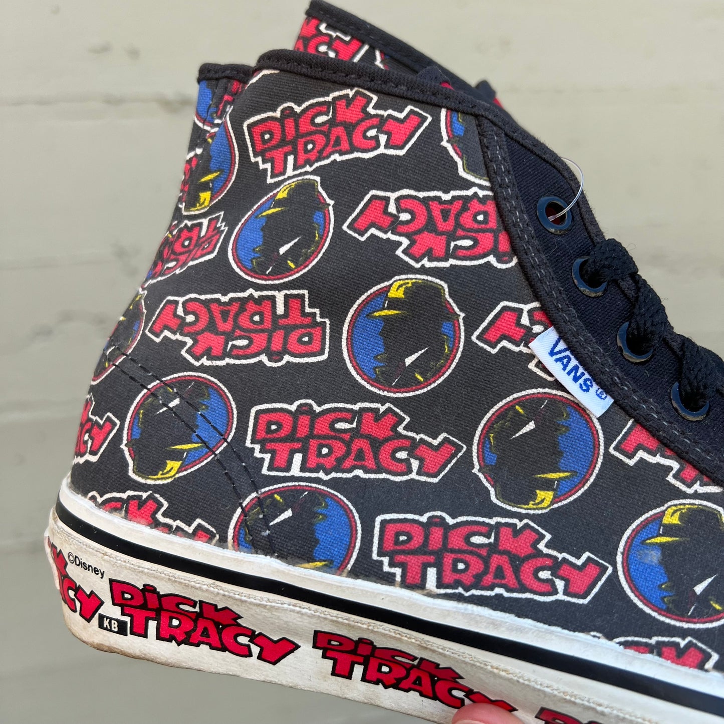 Vintage 1989 Vans Disney Dick Tracy All Over Print High Top Shoes - Size  - Made In USA