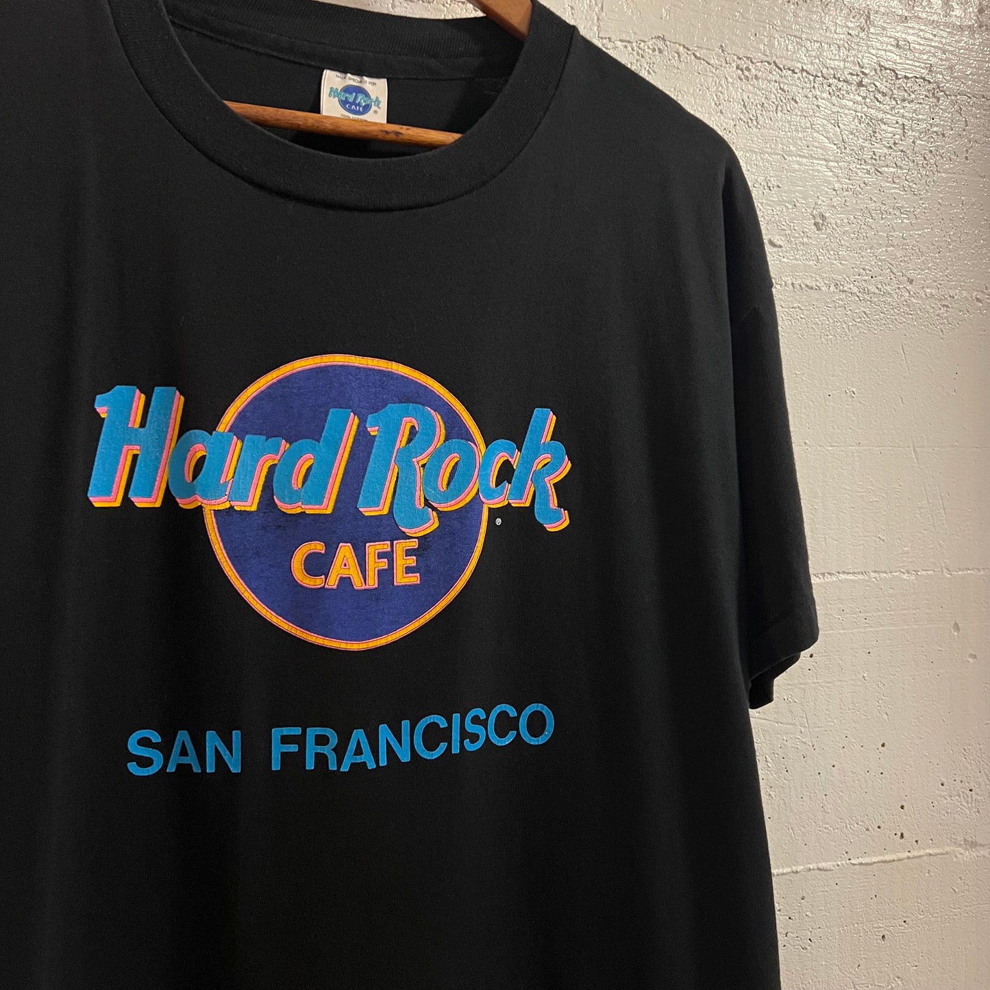 Vintage 90's Hard Rock Cafe San Francisco Single Stitch Classic Logo Graphic T-Shirt - Size XL - Made In USA - Black