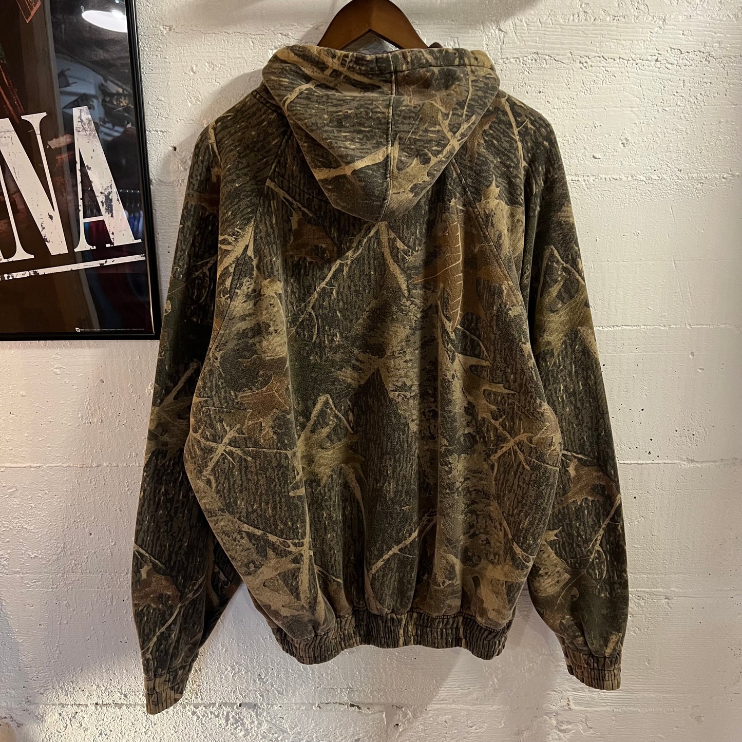 Vintage Y2K Canyon Guide Outfitters Real Tree Camo Hoodie Sweatshirt - Size XL - Earth Toned