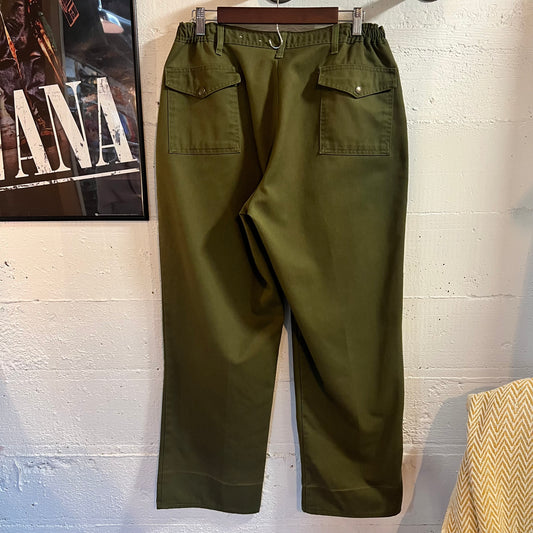 Vintage 90's BSA Boy Scouts Of America Union Made Cotton Official Uniform Pants - Size 36" x 36" - Olive Drab - Union Made In USA