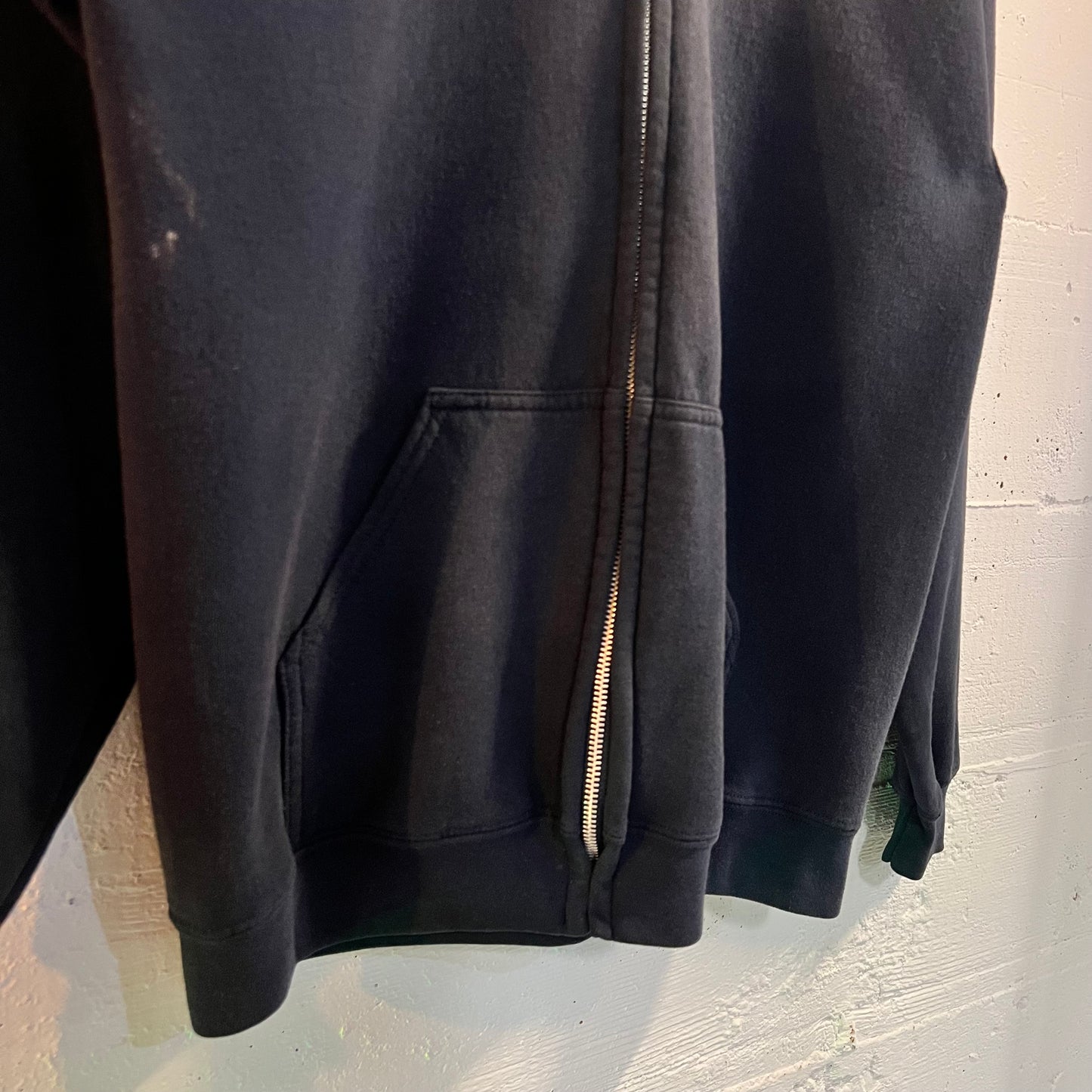 Vintage Blank Zip Up Hoodie Sweatshirt - Size Medium - Navy