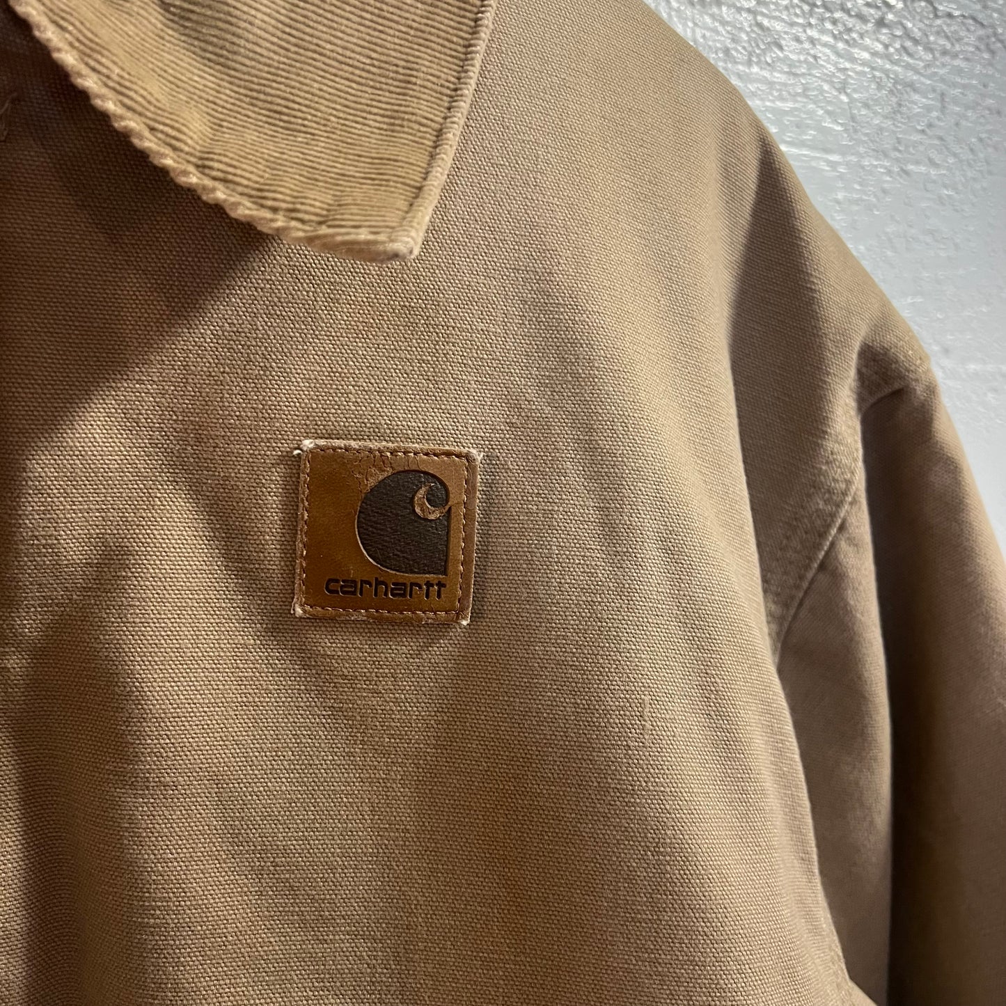 Vintage Carhartt Arctic Detroit Quilt Lined Jacket - Size L/XL - J22 SDL - Beige - Made In USA