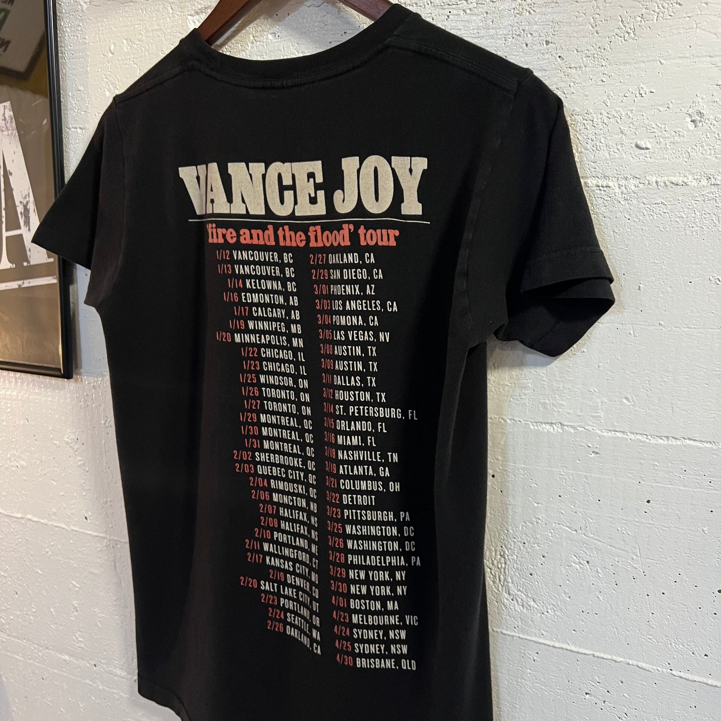 2016 Vance Joy ‘Fire And The Flood’ Tour Baby T-Shirt - Size Medium - Black