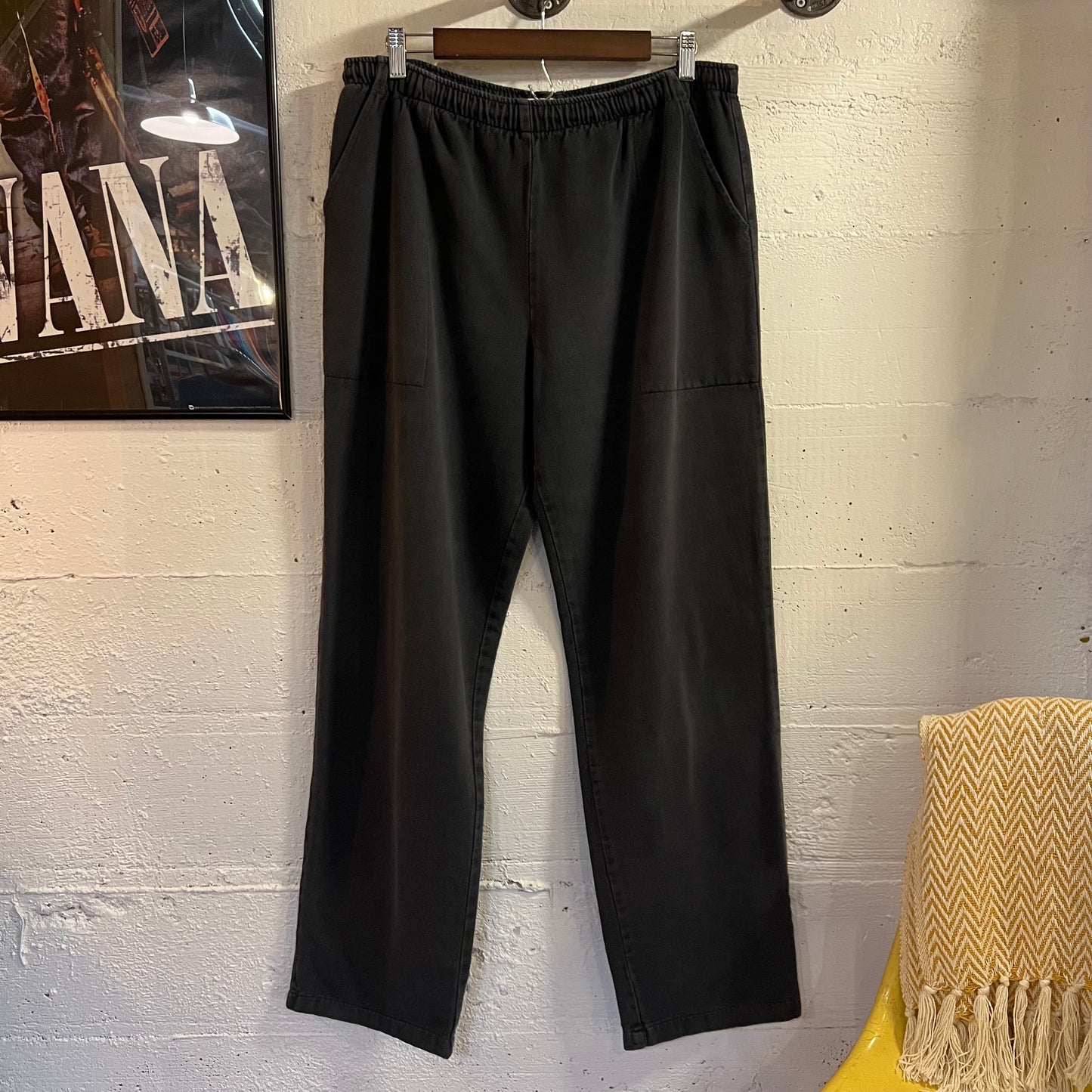 Vintage 90’s WEK Faded Baggy Sweatpants - Size Medium - Made In USA - Black