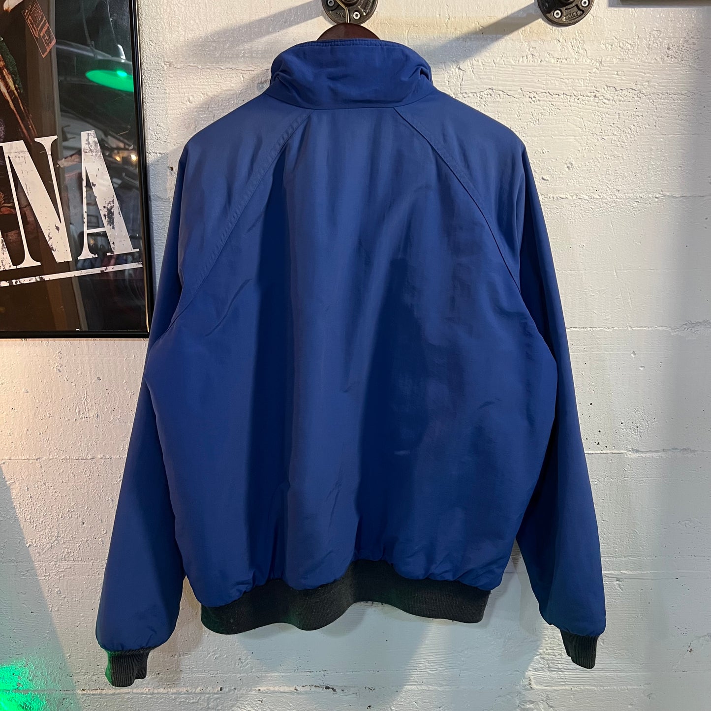 Vintage Distressed 90's Lands' End 'The Squall' Nylon Fleece Lined Jacket - Size Large - Made In USA - Blue