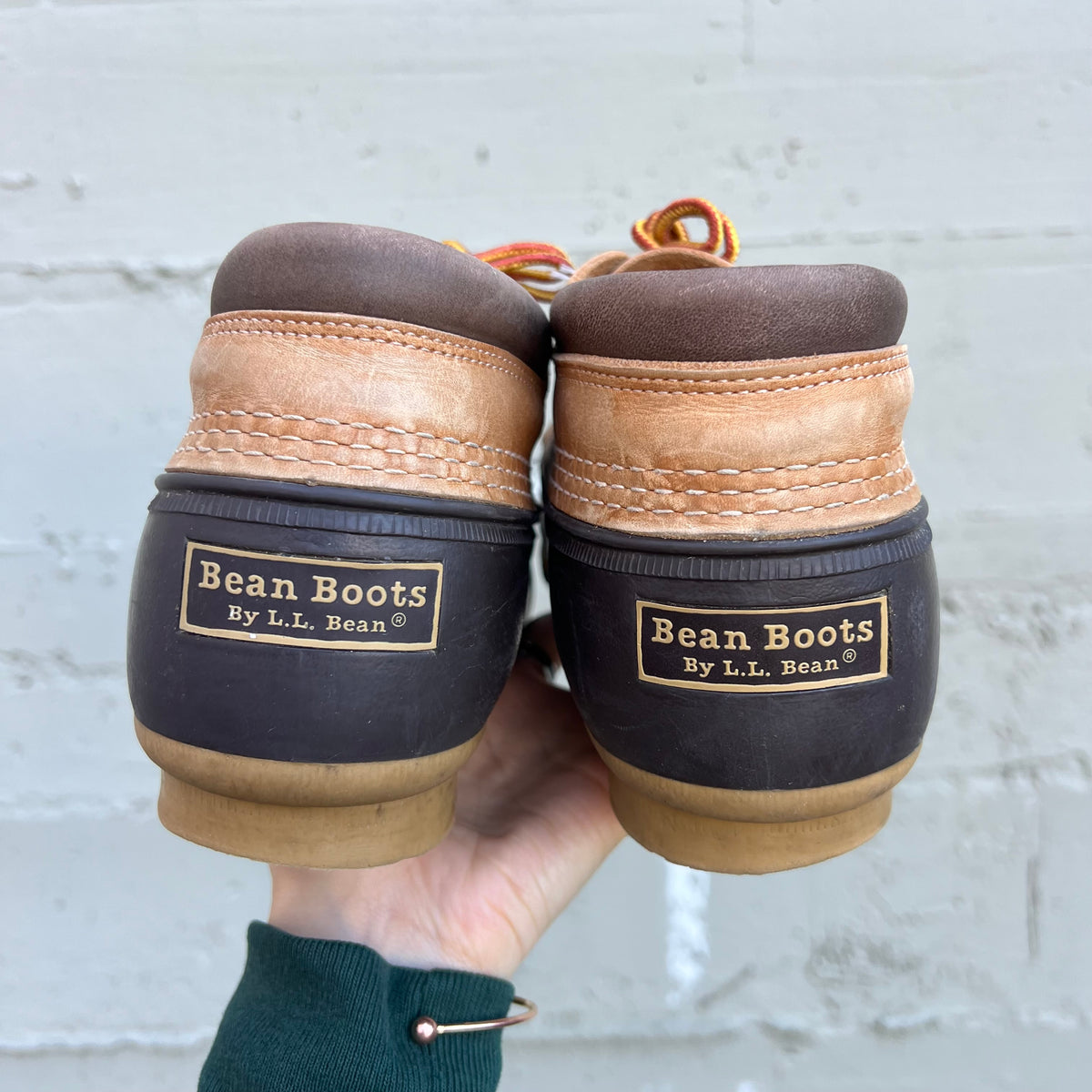 Vintage L.L. Bean 3-Eye Lace Up Moc Bean Boot - Size 9(W) - Made In Maine, USA - Light Brown/Tan