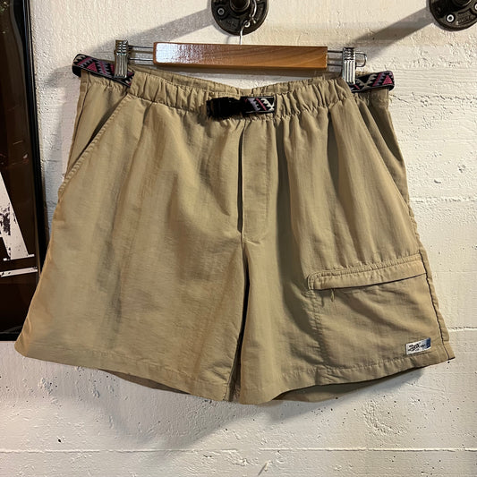 Vintage 90's Nina Capris Nylon Belted Hiking Short - SIze Small - Beige/Tan/Khaki