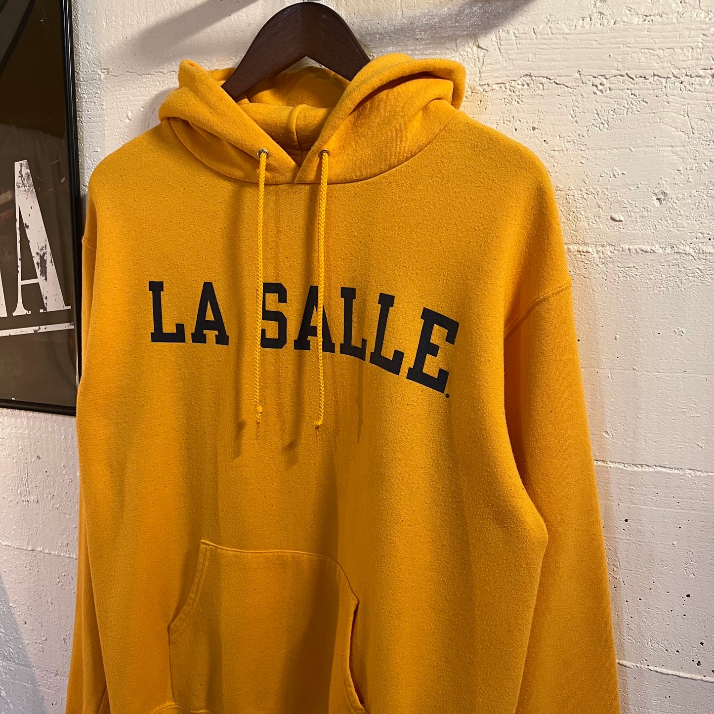 Vintage Champion La Salle University Hoodie Sweatshirt - Size Medium - Yellow/Black
