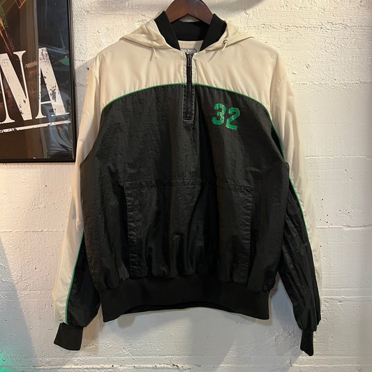 Vintage 90's Sommerfield Rainier Swimming Pullover Varsity Hooded Windbreaker Jacket - Size XXL - Made In USA - White/Green/Black