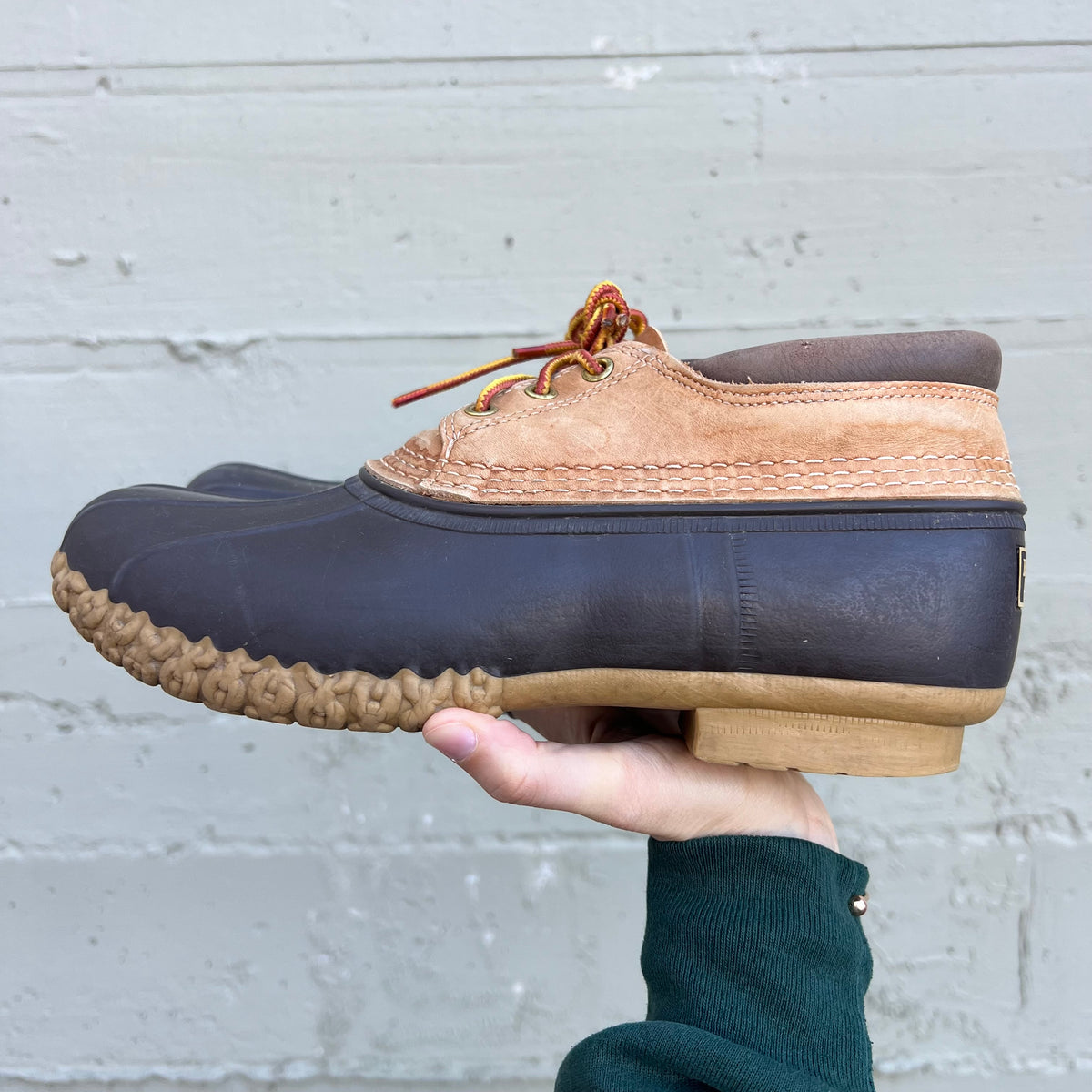 Vintage L.L. Bean 3-Eye Lace Up Moc Bean Boot - Size 9(W) - Made In Maine, USA - Light Brown/Tan
