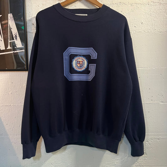 Vintage 90’s Embroidered Guess U.S.A California Crewneck Sweatshirt - Size Medium - Navy/Multicolor