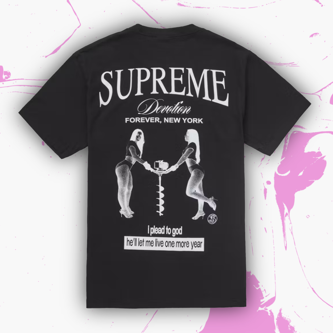 *NEW* Supreme 'Devotion' T-Shirt - SIze Large - Black - FW25 - 100% Cotton