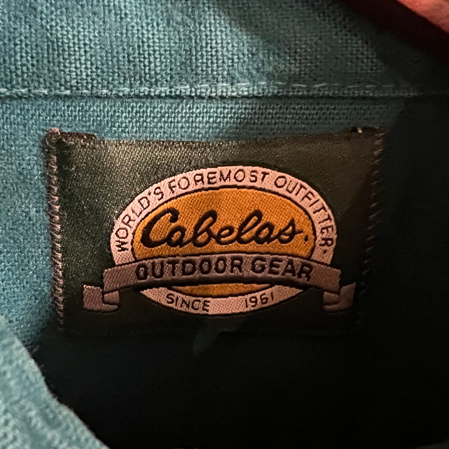 Vintage 90's Cabelas Chamois Cloth Button Up Flannel Shirt - Size Medium Tall - Made In USA - Turquoise - 100% Cotton