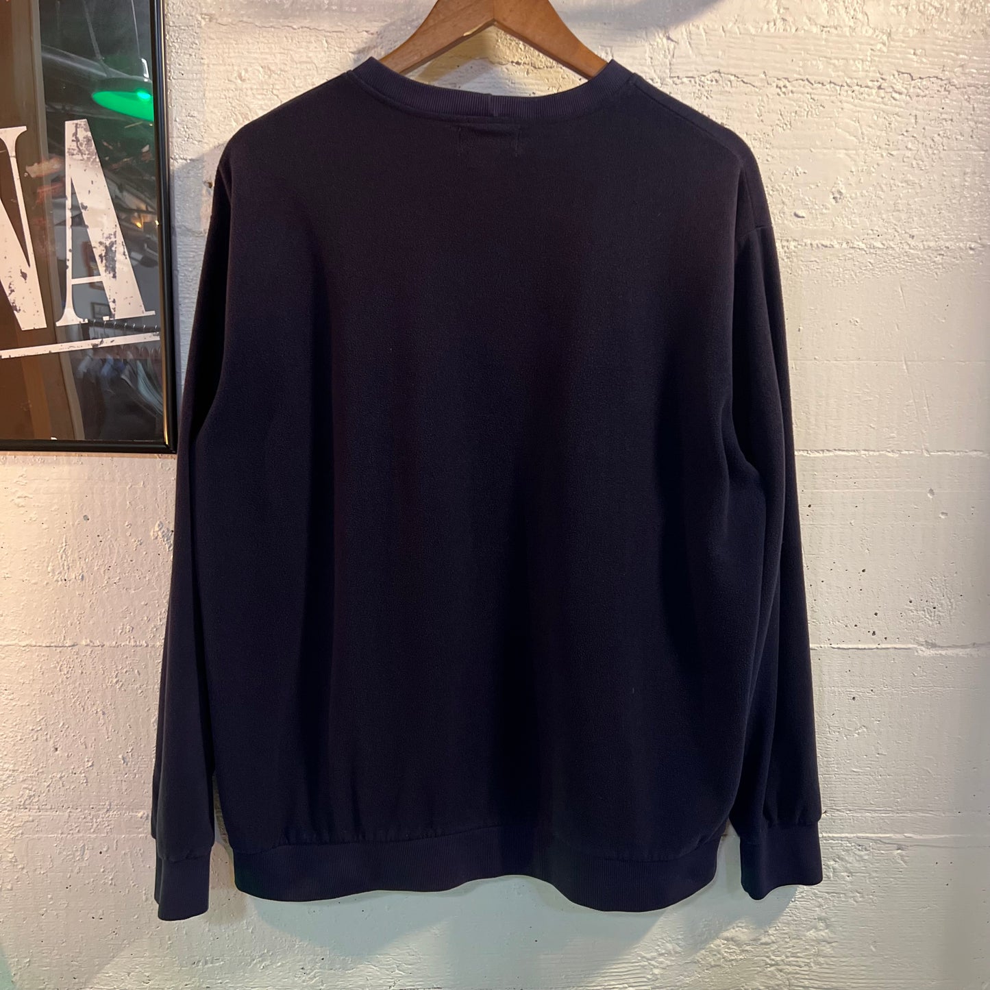 Vintage 90's L.L. Bean Fleece Pullover Crewneck Sweatshirt - Size Large - Made In USA - Navy