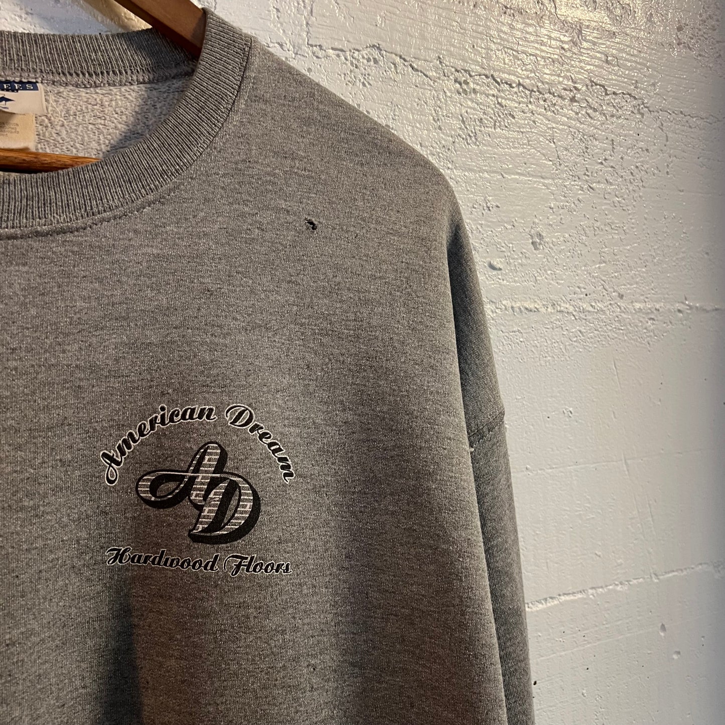 Vintage 90's Jerzees 'American Dream' Crewneck Sweatshirt - Size XL - Gray