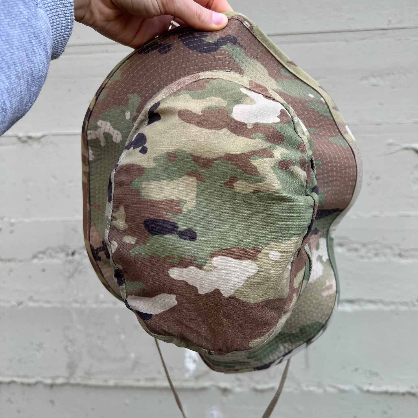 Vintage U.S. Military Multi Cam Boonie Bucket Hat - Size 7-1/2 - Made In USA - Camo/Multi