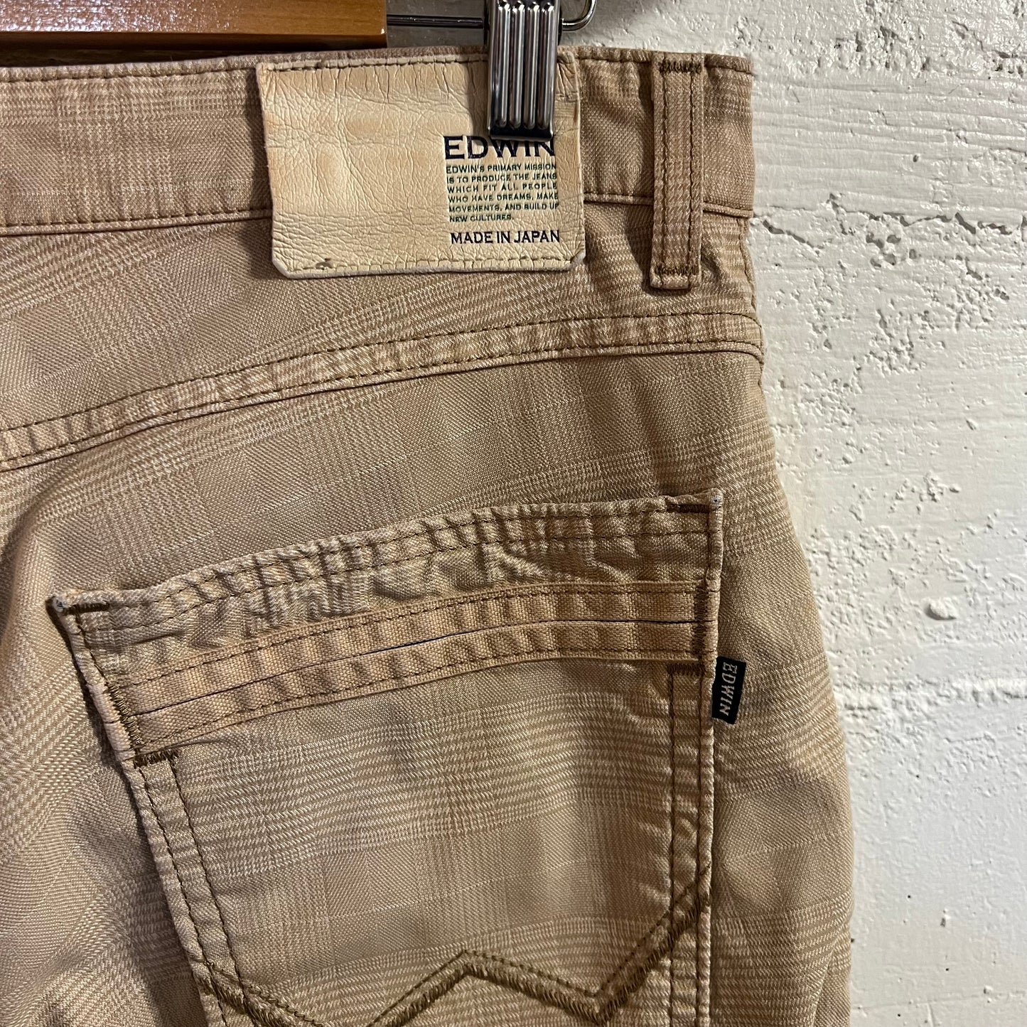 Edwin International Basic Made In Japan Tartan Plaid Pants - Size - Made In Japan - Tan/Beige