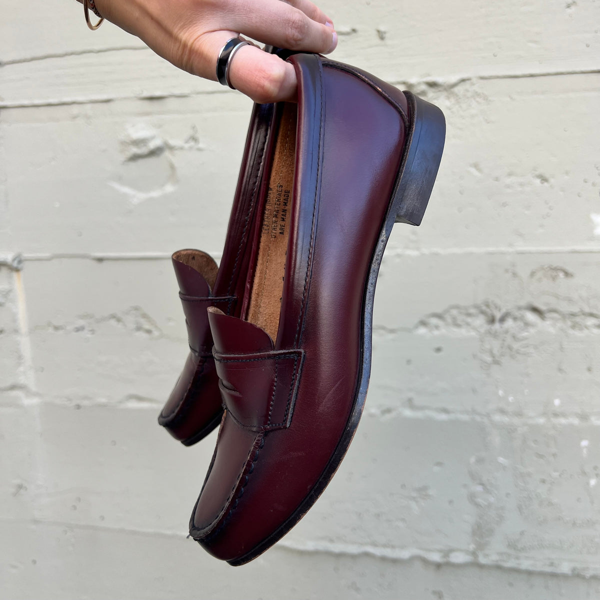 True Vintage 1960's Sears Merri-Mocs Oxblood Leather Loafers - Size 5.5B (Standard) - Made In USA - Style 16400