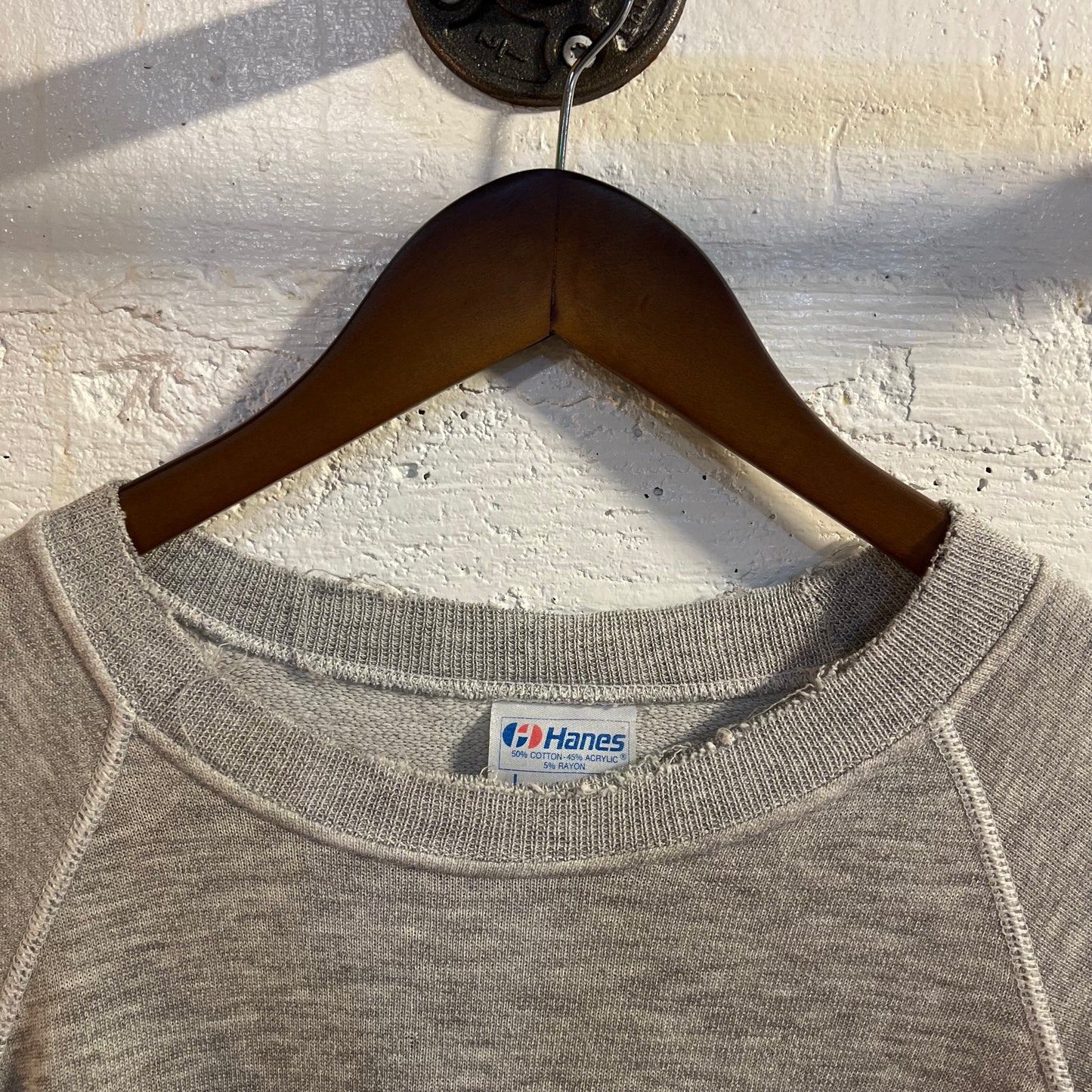 Vintage 1980's Distressed USS Paul F. Foster Navy Destroyer Ship Raglan Crewneck - Size Large - Made In USA - Heather Gray - Hanes