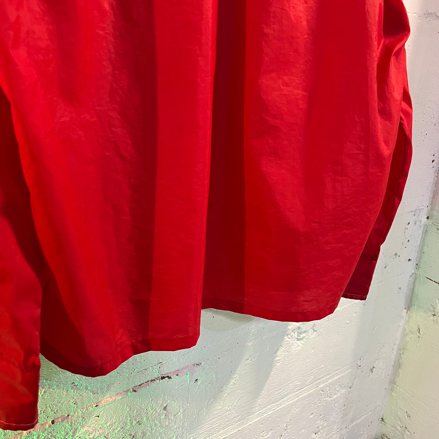 True Vintage 60's Champion Running Man Rodeo Style Button Snap Nylon Jacket - Size XL - Made In USA - Red/White