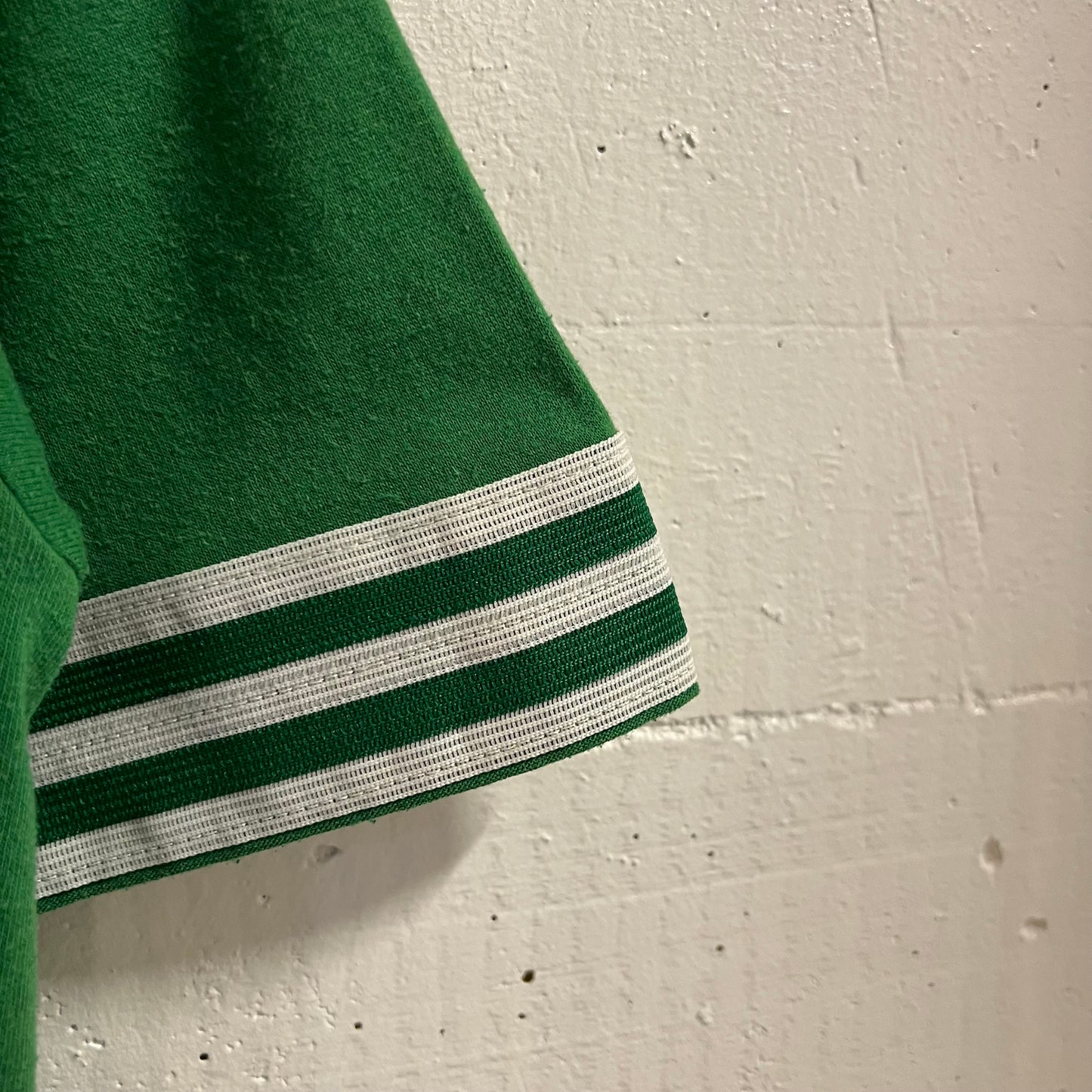 Vintage 80’s Determan Electric V-Neck Jersey Style T-Shirt - Size Medium - Green/White