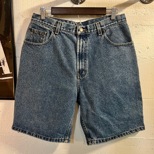 Vintage 90's Bill Blass Baggy Denim Jean Shorts - Size 32"/8" - Medium Wash Indigo