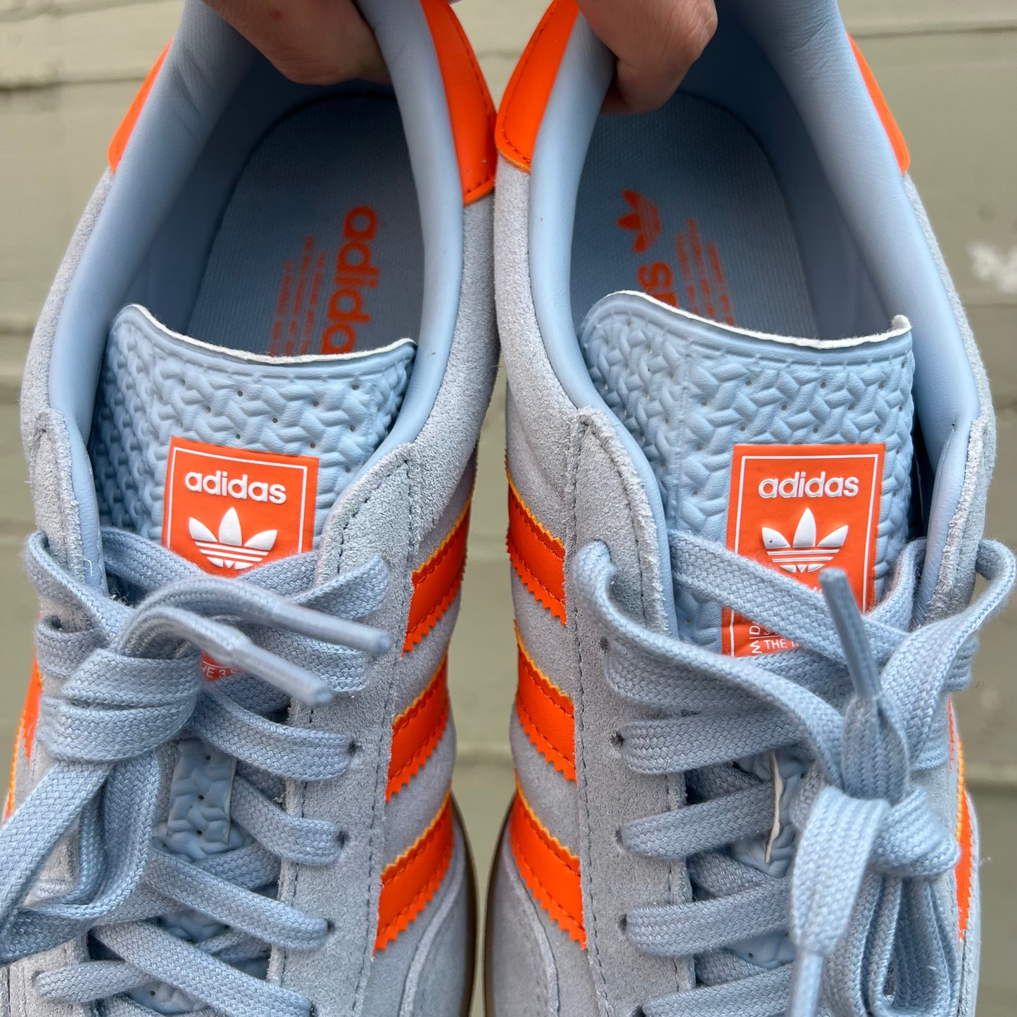 *Pre-Owned* Adidas Gazelle Indoor 'Wonder Blue' Sneakers - Size 9M/10.5W - Wonder-Blue/Orange/Gum - JH5405