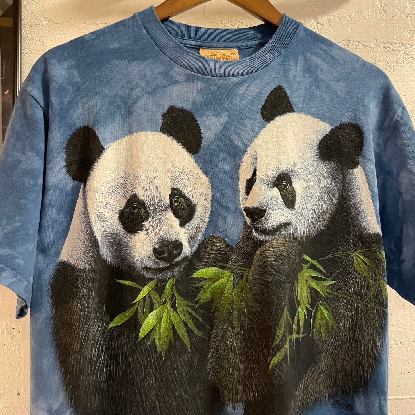 Vintage 2000's The Mountain Pandas By Rock Newcomb Mega Print Tie-Dye T-Shirt - SIze Medium - Printed In USA