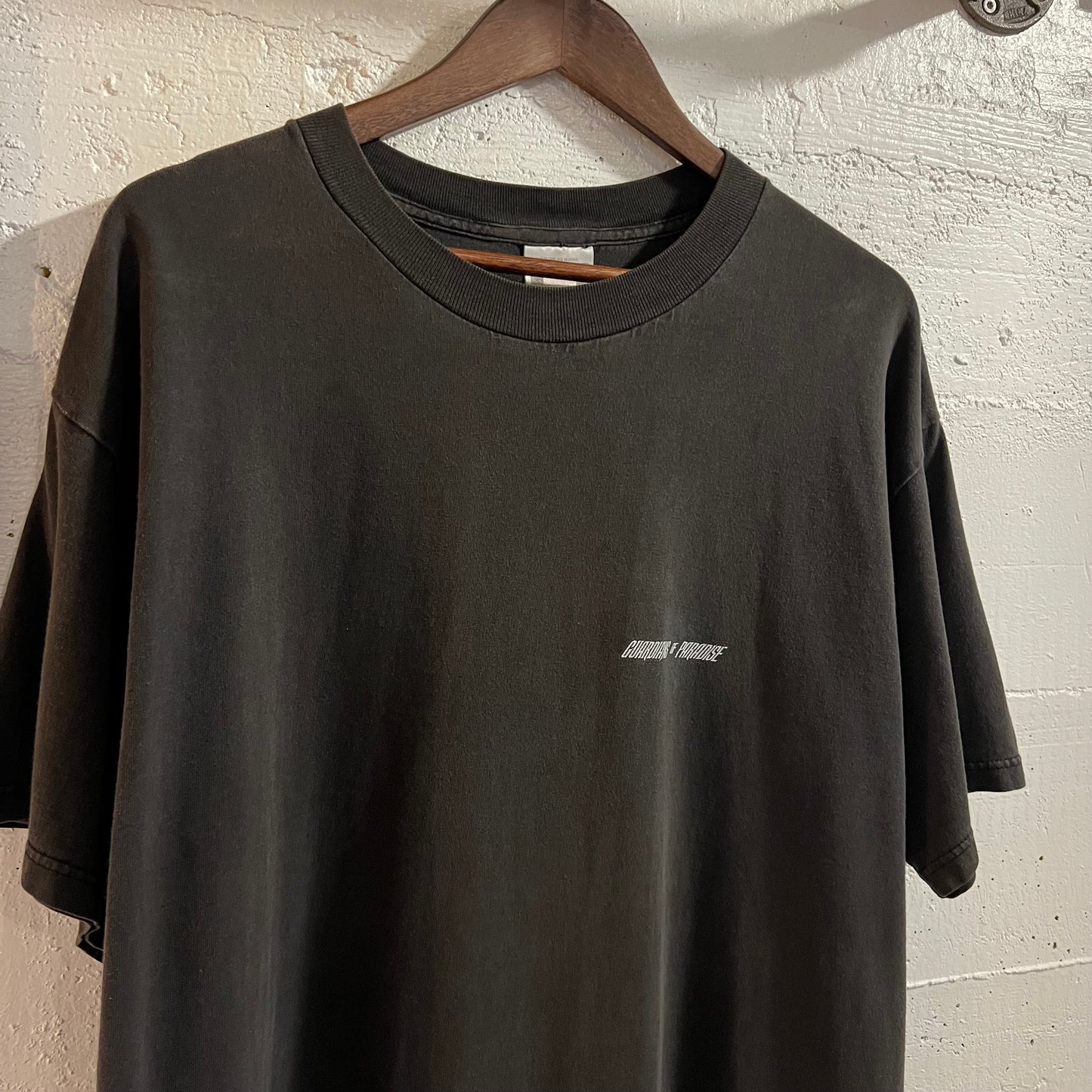 Vintage 90’s Guardians Of Paradise Dragon Graphic Light Reflective T-Shirt - Size XL - Faded Black/Multi
