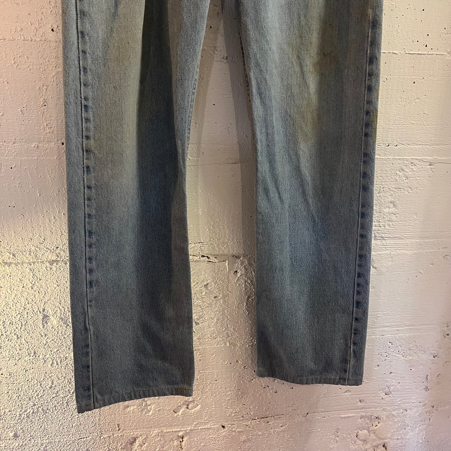 Vintage 2000's Wrangler Light Wash Distressed Straight Leg Denim Jeans - Size 36" x 32" - Light Wash Denim