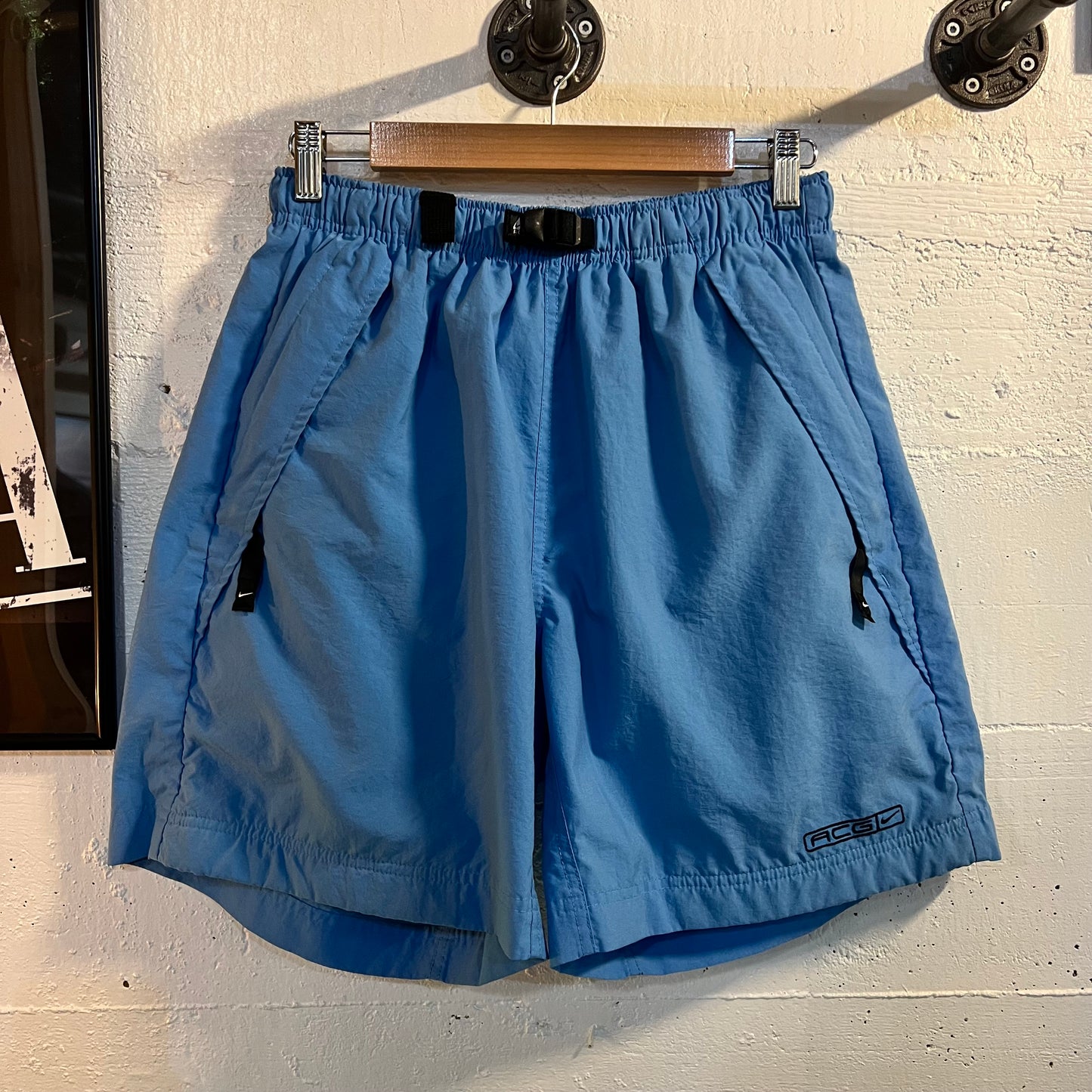Vintage 90’s Nike ACG Adjustable Swim Shorts - Size Large - Aqua