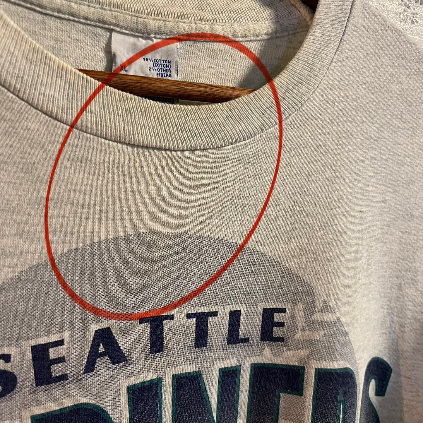 Vintage 1997 Seattle Mariners Baseball MLB Single Stitch T-Shirt - Size XL - Made In USA - Heather Grey/Multi