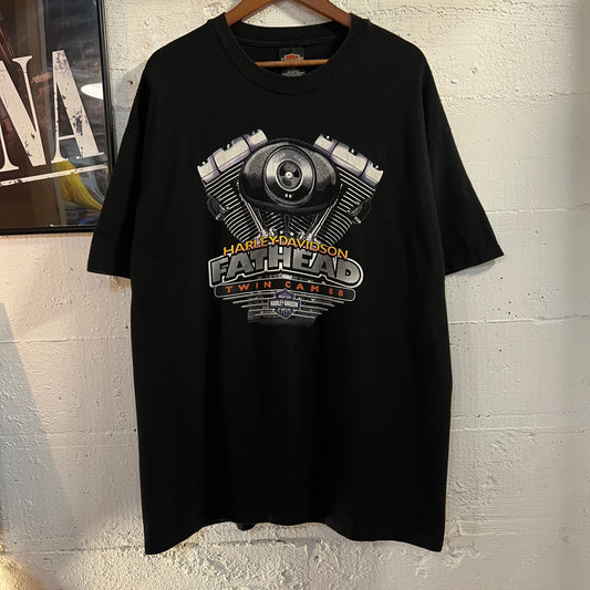 Vintage 1998 Harley Davidson Fathead Twin Cam 88 ‘Portland, OR’ Graphic T-Shirt - Size 2XL - Made In USA - Black/Multicolor