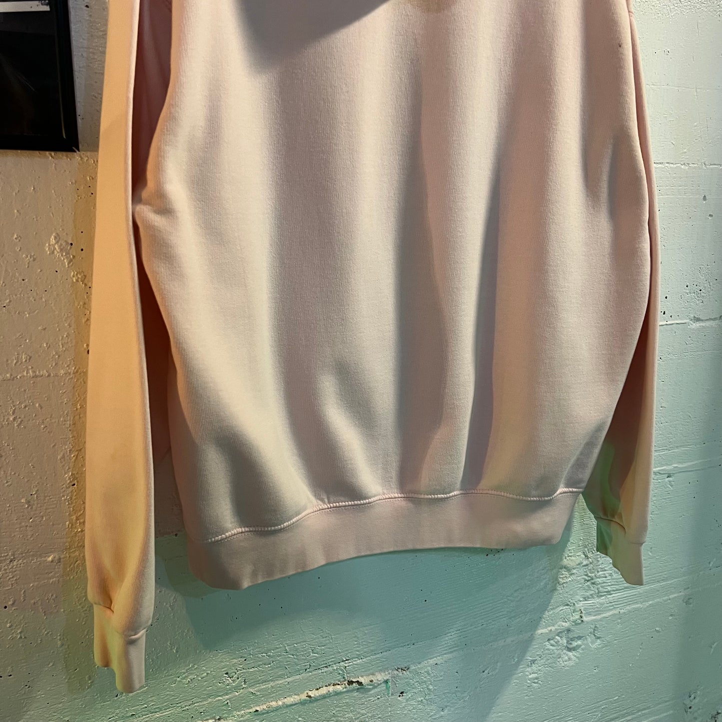 Vintage Faded Distressed Rag Wear Blank Hoodie Sweatshirt - Size Large - Pink