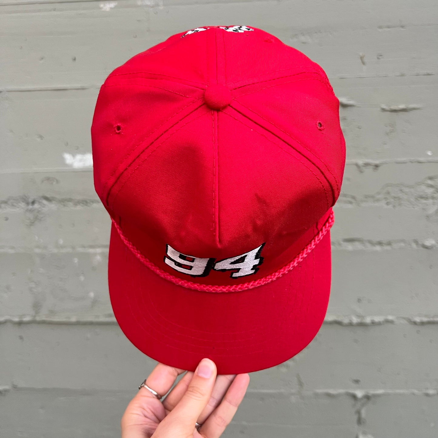 Vintage 90's Bill Elliott #94 Embroidered Nascar Snapback Hat - O/S - Red/Black/White