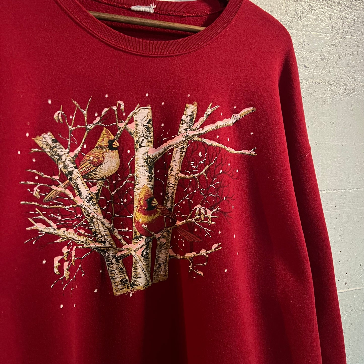 Vintage Jerzees Cardinals In Snow Crewneck Sweatshirt - Size XL - Maroon/Multi