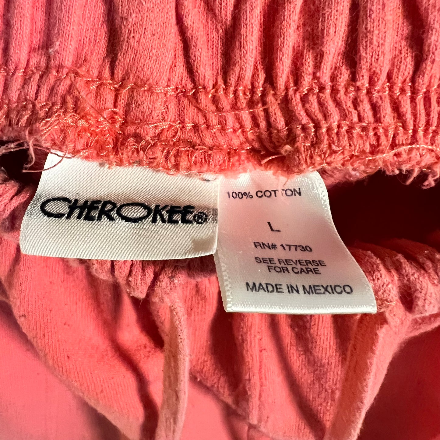 Vintage 90's Cherokee Women's Cotton Sweat Shorts - Size Large - Faded Pink