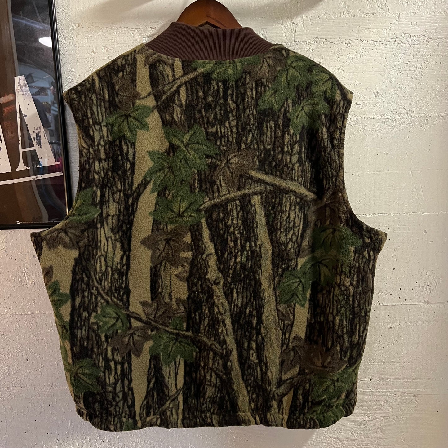 Vintage 80’s Cabelas Reversible Realtree/Trebark Camo Fleece Vest - Size 2XL - Made In USA - Earth Toned