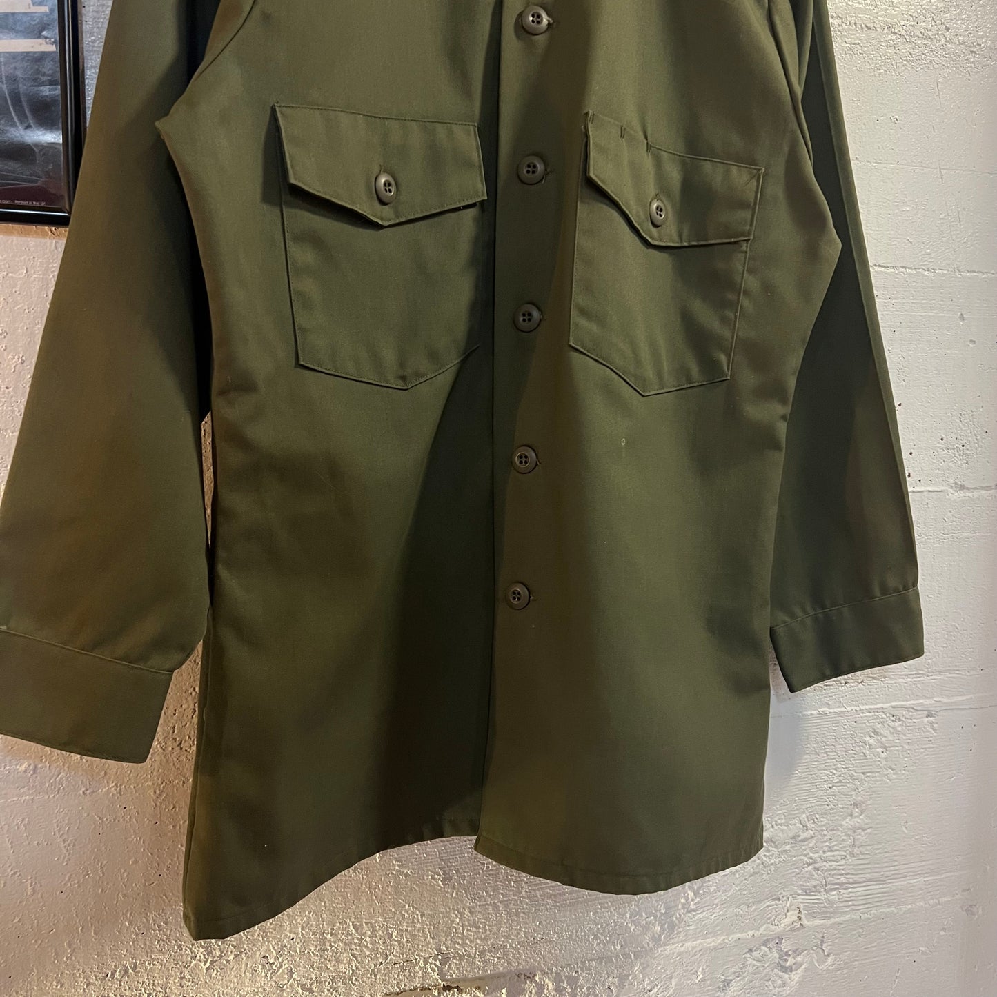 Vintage 1984 US Military Issue OG 507 Utility Shirt - Size Medium (15.5 x 31) - Made In USA - DLA-84-C-0549