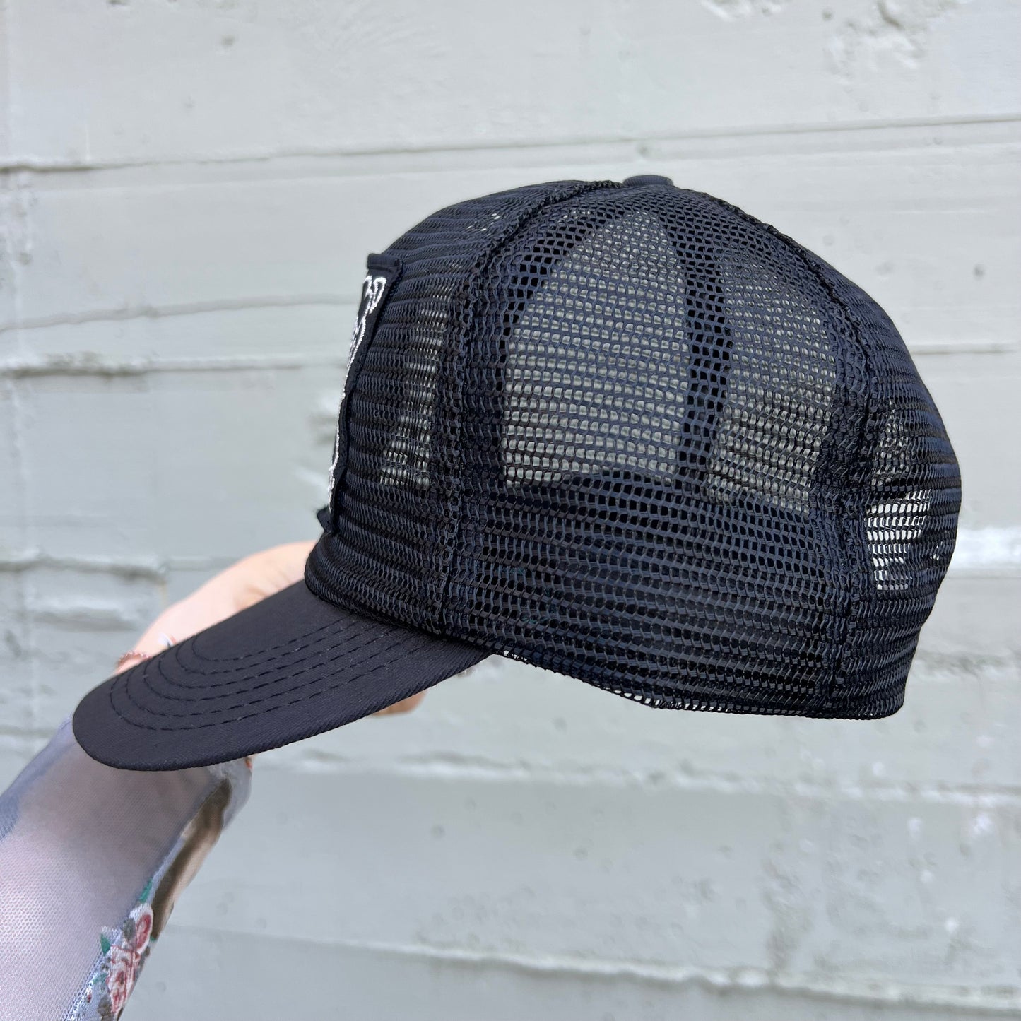 Vintage 1980's Jack Daniels Field Tester Full Mesh Trucker Hat - O/S - Made In USA - Black/Silver