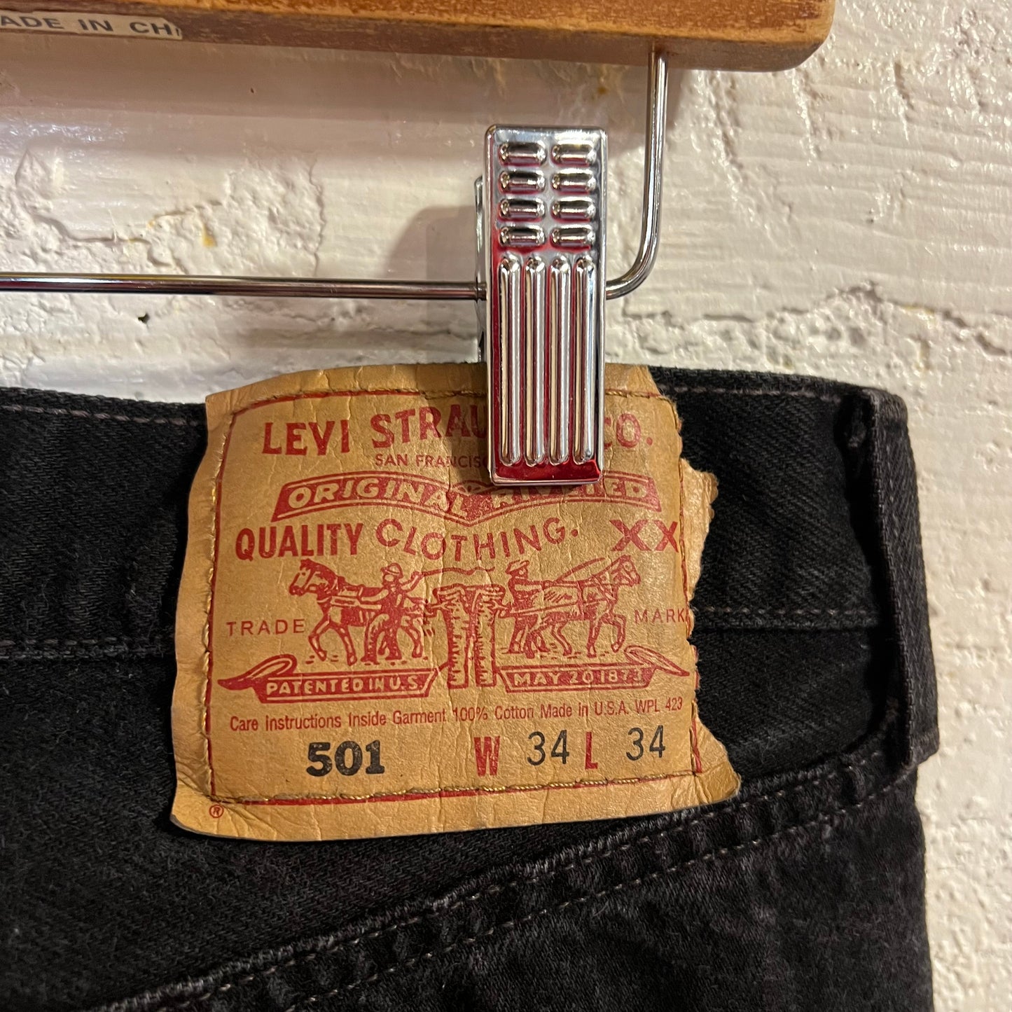 Vintage 90's Levi's 501 Overdyed Black Denim Jeans - Size 33" x 33.5" - Made In USA - Black
