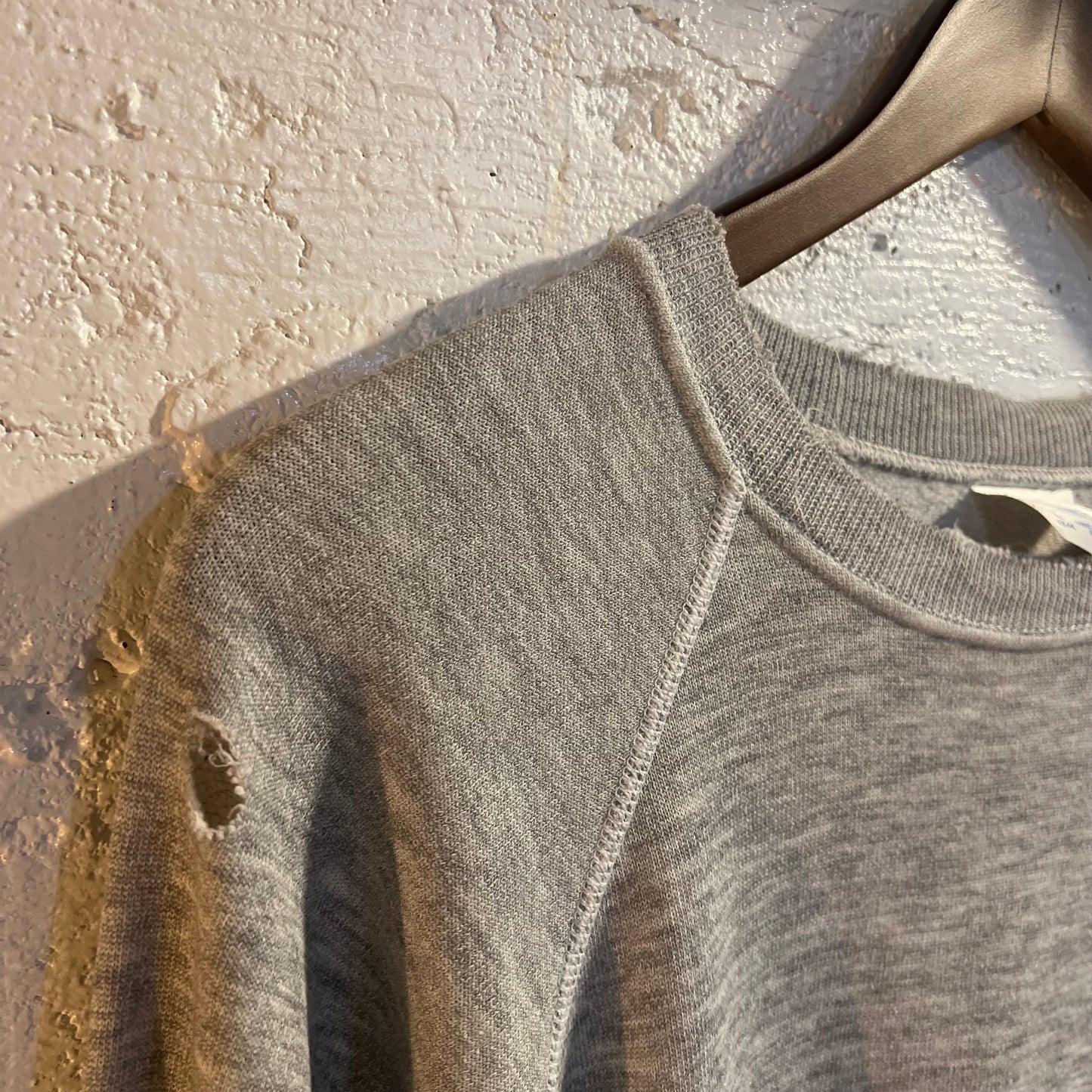 Vintage 1980's Distressed USS Paul F. Foster Navy Destroyer Ship Raglan Crewneck - Size Large - Made In USA - Heather Gray - Hanes