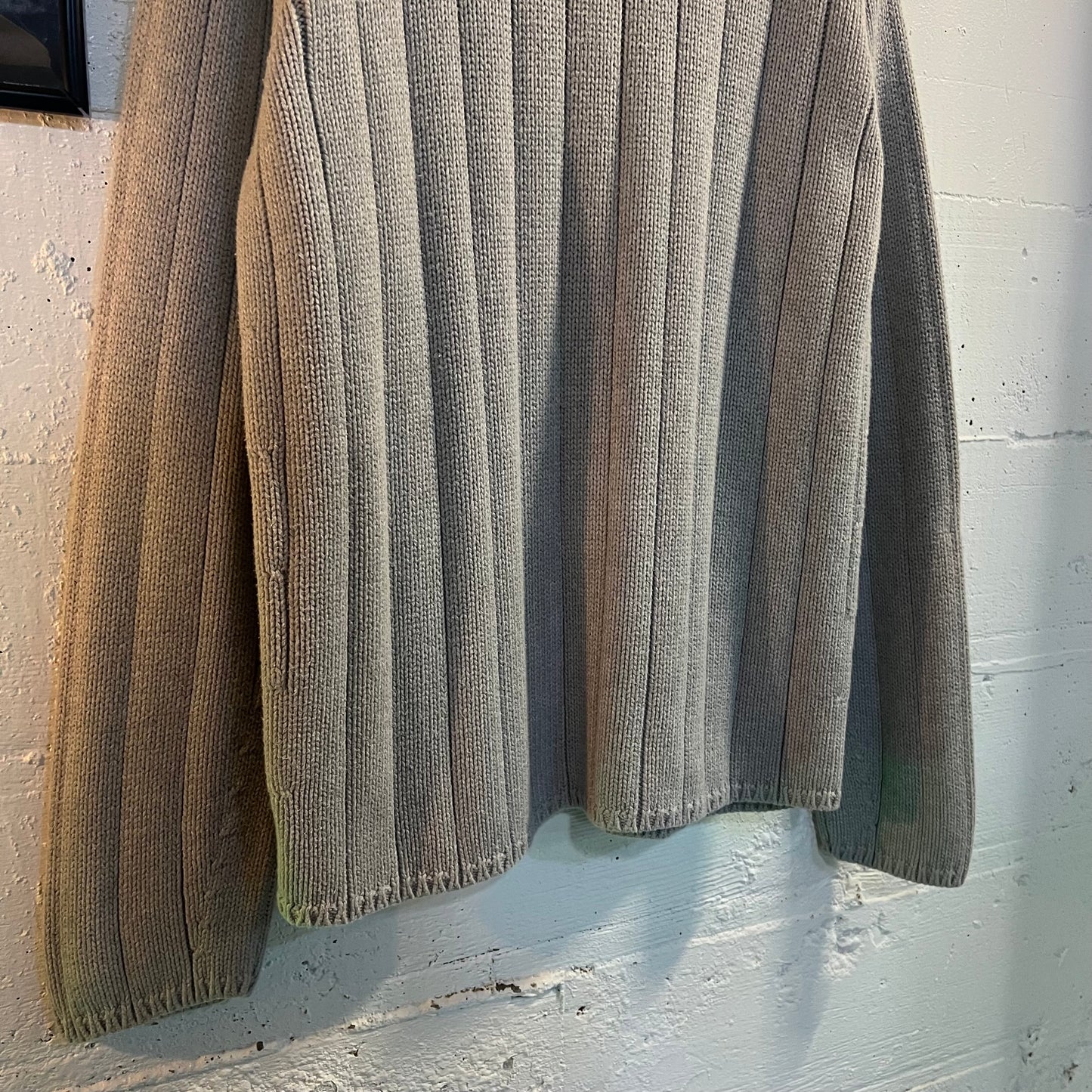 Vintage 90's Polo Jeans Co. Ralph Lauren Flag Knit Quarter Zip Sweater - Size Large - 100% Cotton
