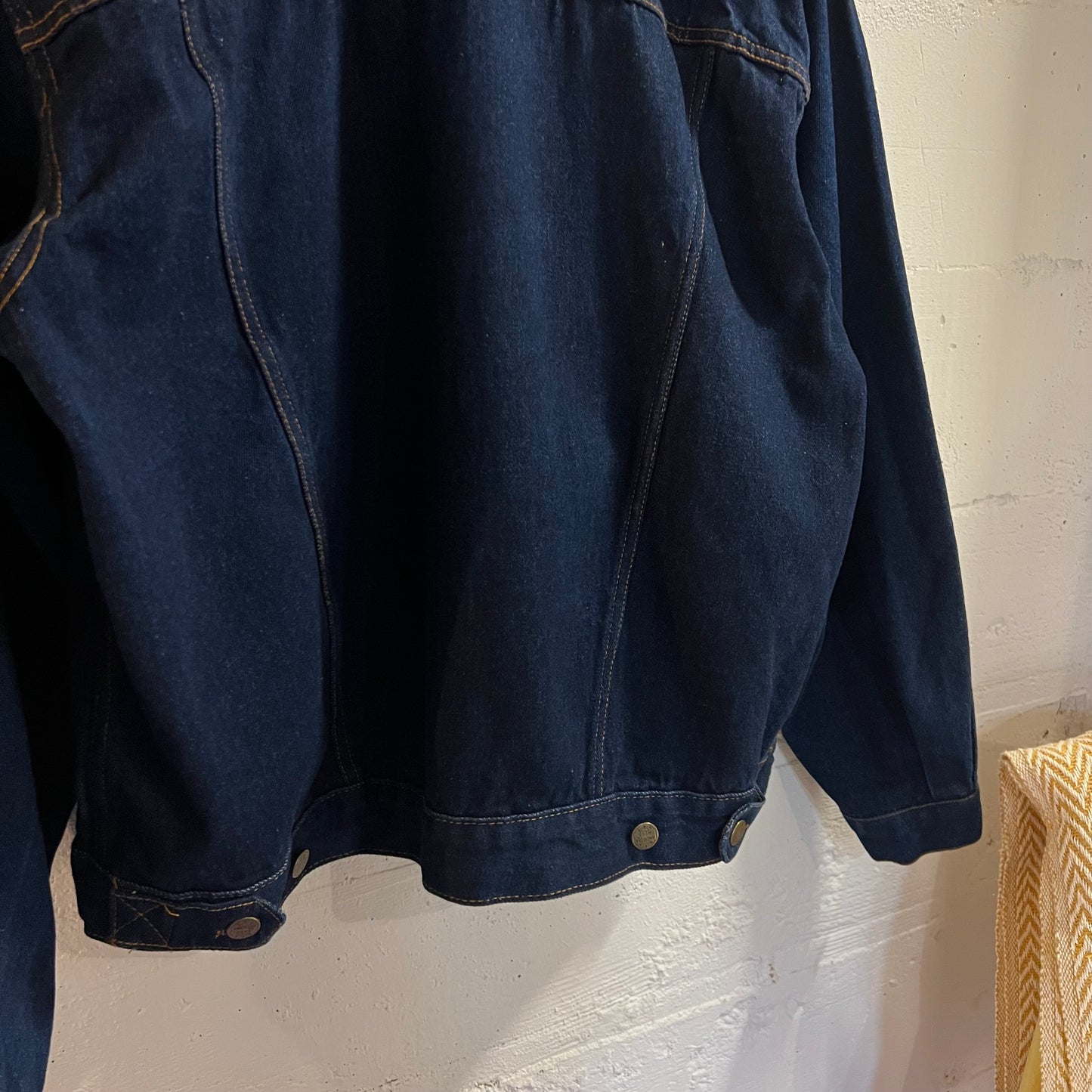Vintage 90's American Hero Raw Denim Trucker Jacket - Size Large - Dark Indigo Denim - 100% Cotton