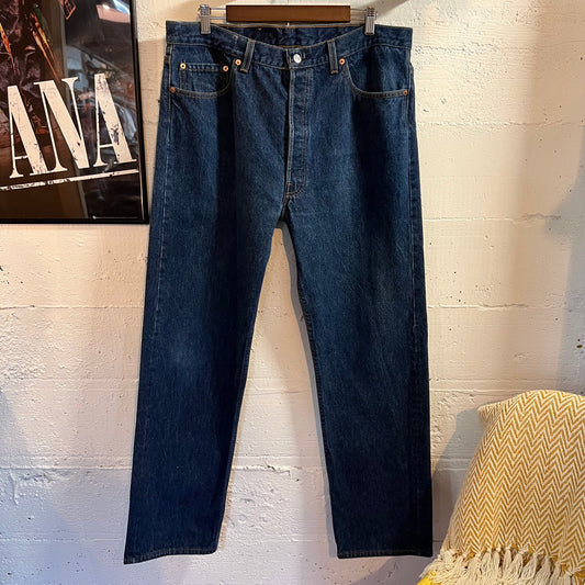 Vintage 90's Levi's 501xx STF One Wash Dark Indigo - Size 36" x 31" -  Made In USA - Dark Indigo - Factory 532
